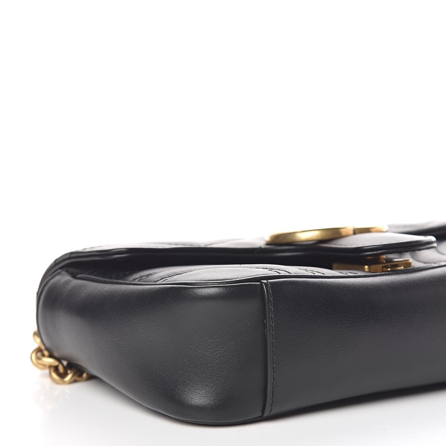 Gucci Calfskin Matelasse Mini GG Marmont Shoulder Bag Black 6 of 11