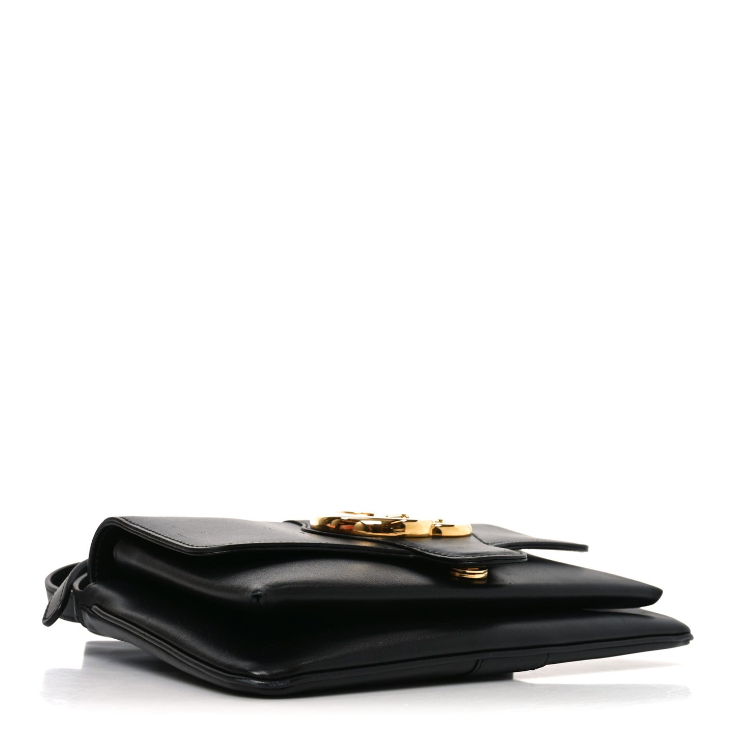 Vitello Palmellato Lux Small Arli Flap Shoulder Bag Black