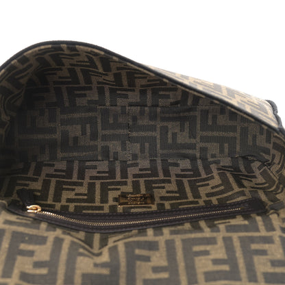 Fendi Fabric Jacquard FF 1974 Medium Baguette Tobacco Moro Black 5 of 9