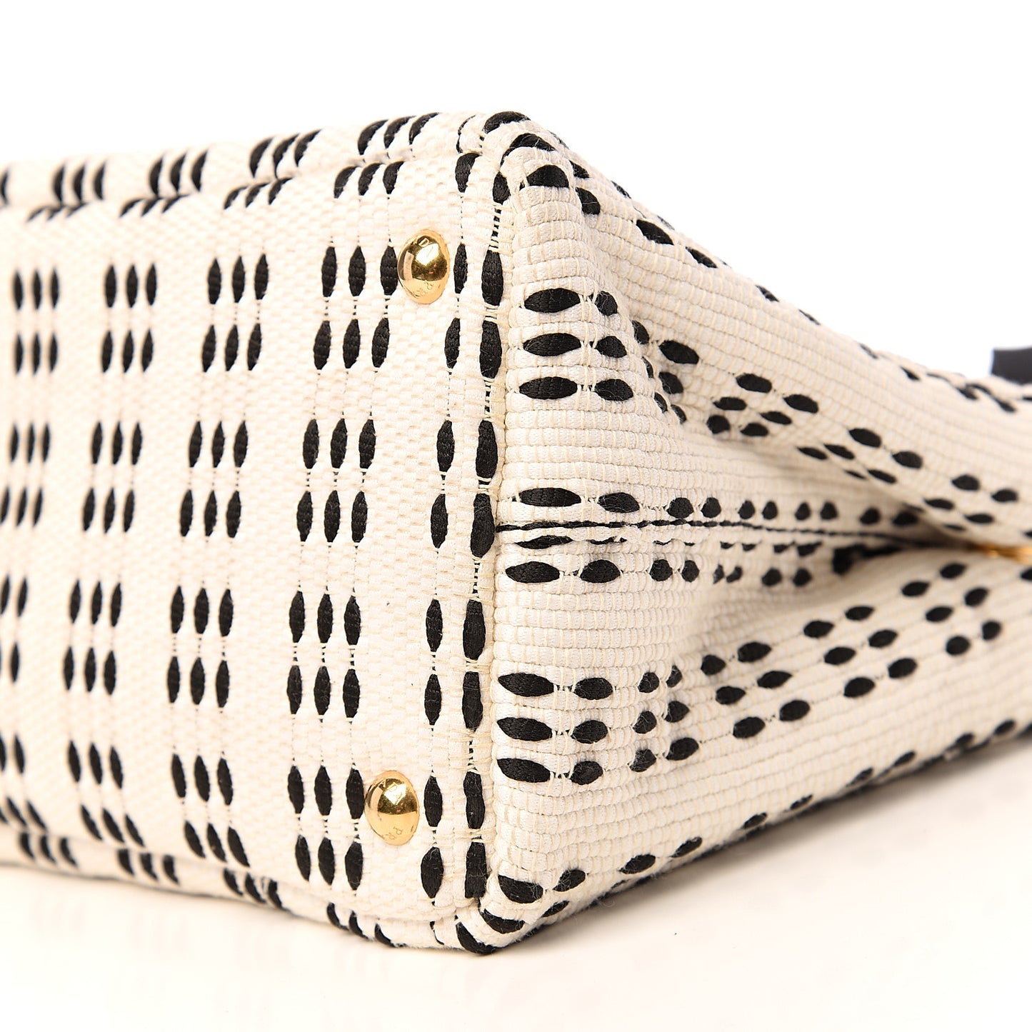 Canapa Woven Tote White Black
