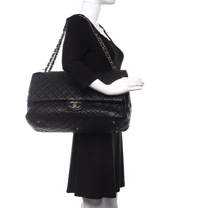 Chanel Calfskin Quilted XXL Travel Flap Bag Black 2 of 9