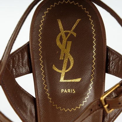 Saint Laurent Nappa Tribute 75 Platform Sandals 40.5 Tobacco 7 of 7