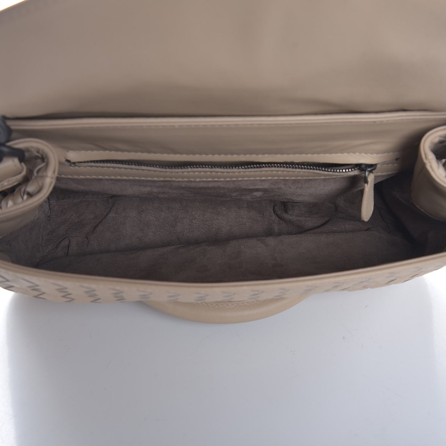 Nappa Intrecciato Rialto Shoulder Bag Mink