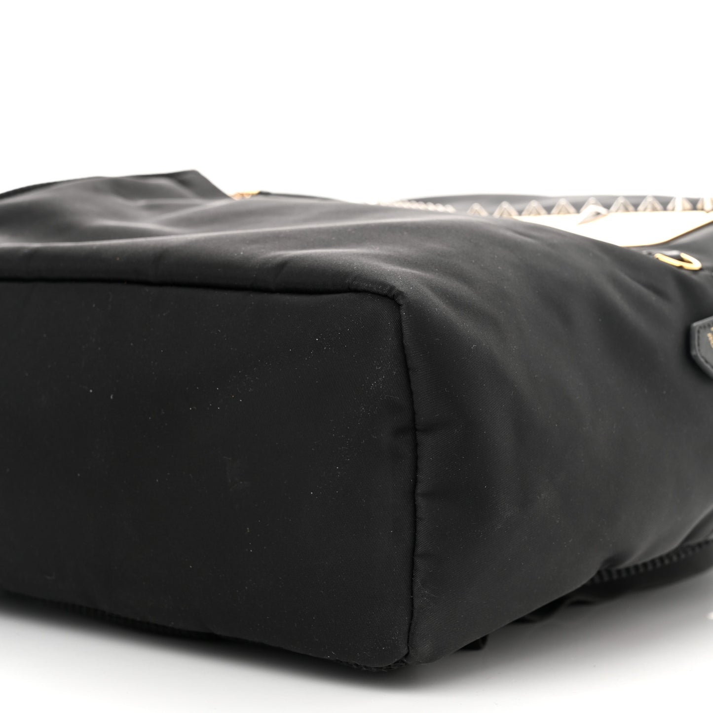 Nylon Vitello Liberty Metal Monster Eyes Studded Backpack Black