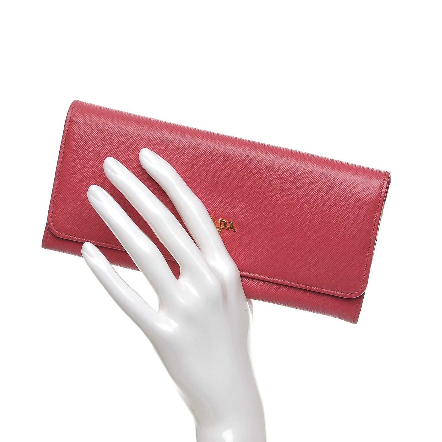 Saffiano Colour Continental Flap Wallet Peonia