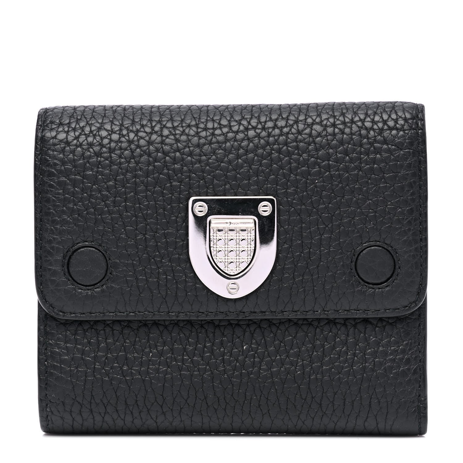 Christian Dior Grained Calfskin Diorever Envolee Wallet Black 1 of 5