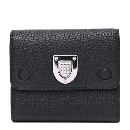 Christian Dior Grained Calfskin Diorever Envolee Wallet Black 1 of 5