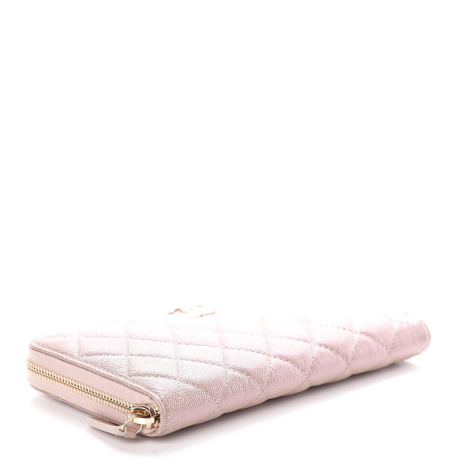 Chanel Iridescent Caviar Quilted Long Zip Around Wallet Beige 4 of 9