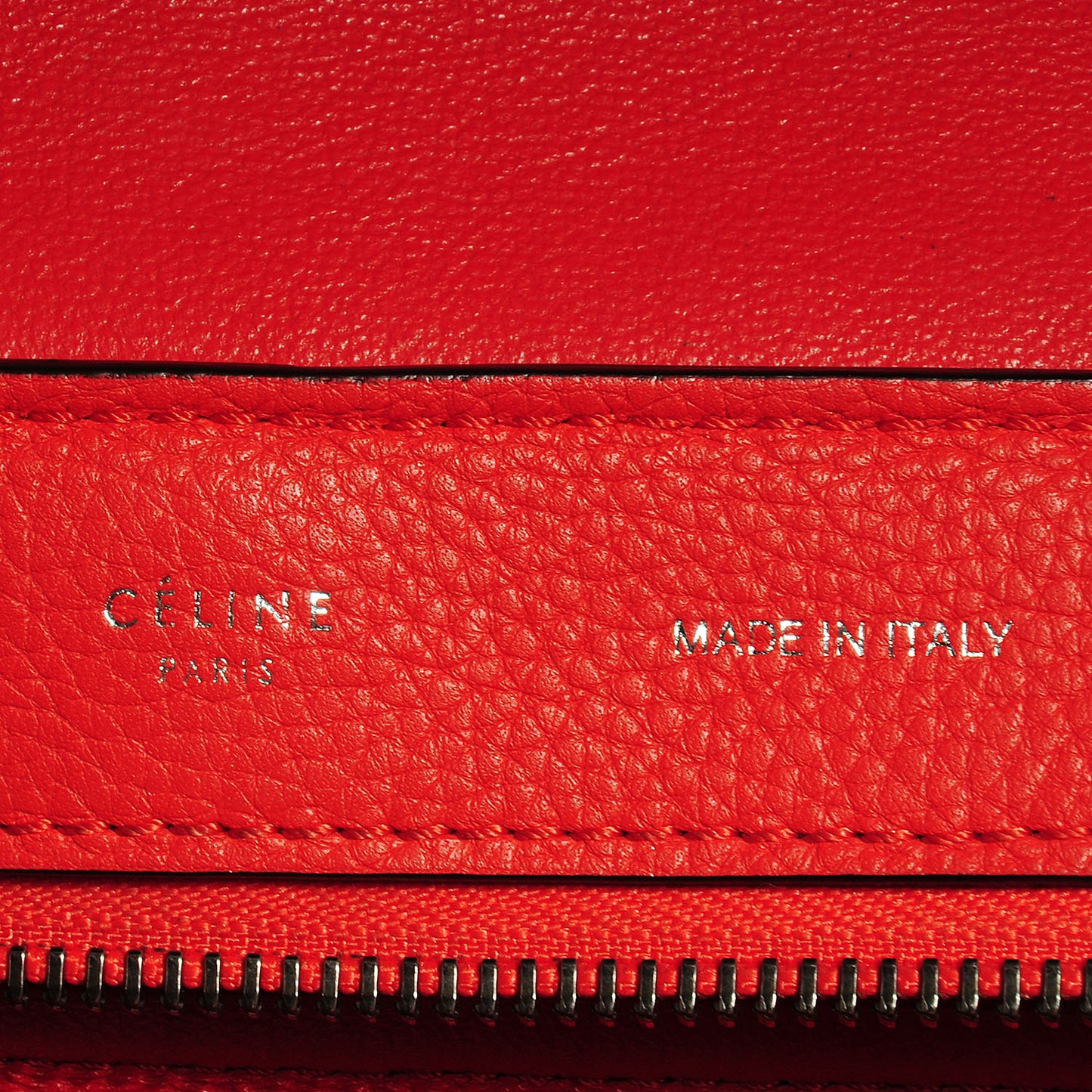 Drummed Leather Suede Medium Trapeze Vermillion