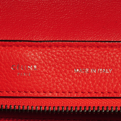 Celine Drummed Leather Suede Medium Trapeze Vermillion 9 of 10