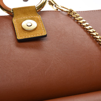 Chloe Suede Calfskin Patchwork Medium Faye Shoulder Bag Tobacco 11 of 12