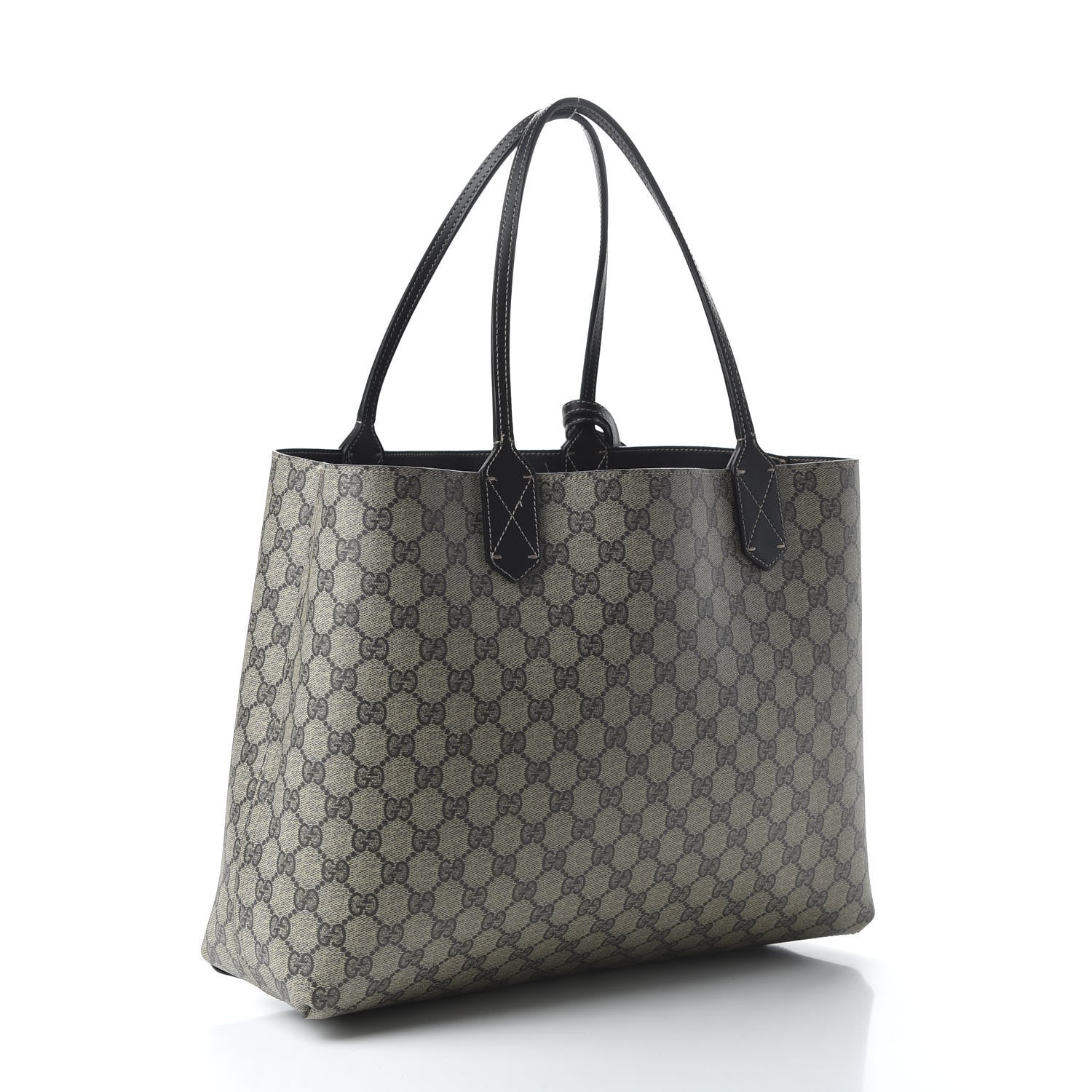Gucci Calfskin GG Supreme Monogram Medium Reversible Tote Black 2 of 15