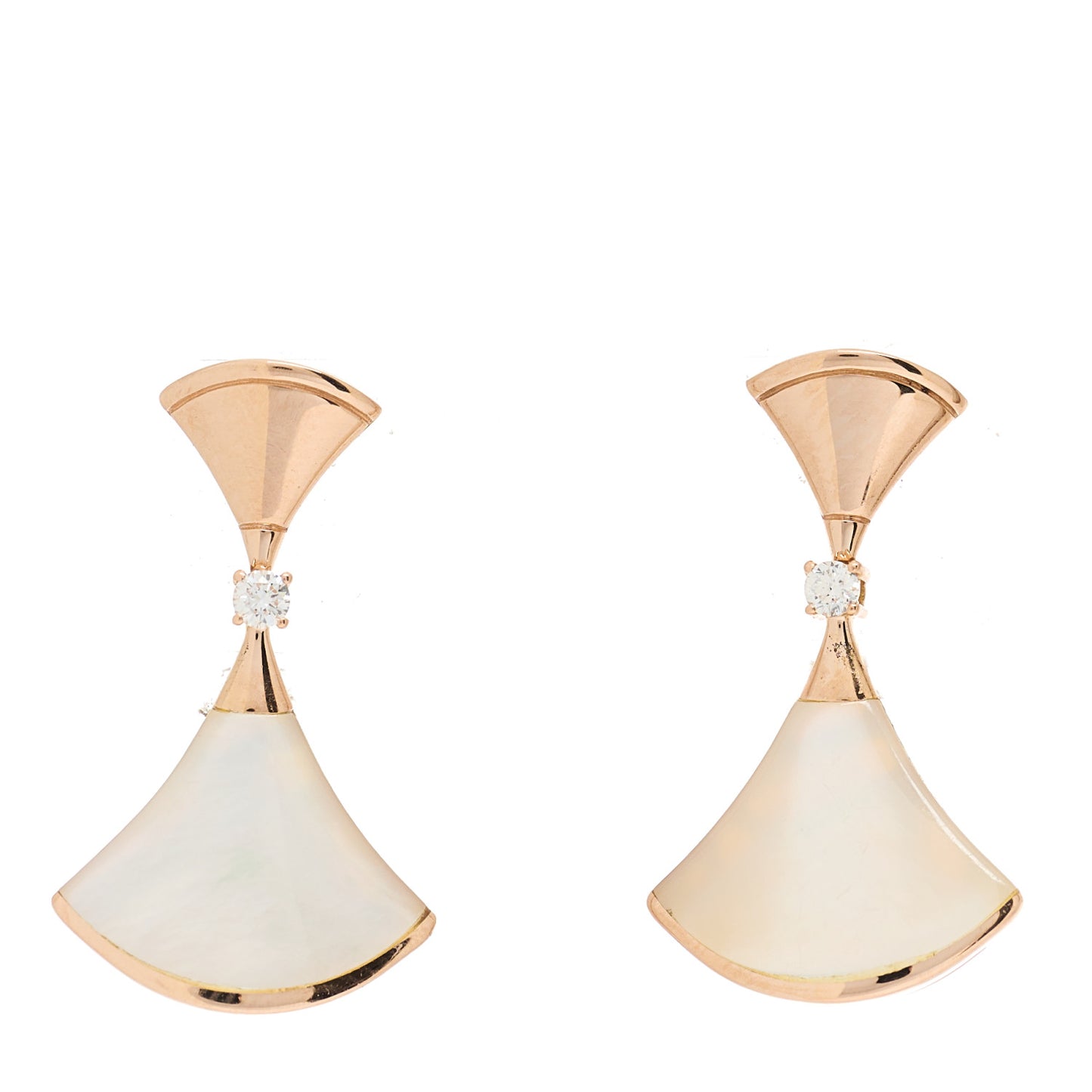 18K Rose Gold Diamond Mother of Pearl Divas' Dream Earrings