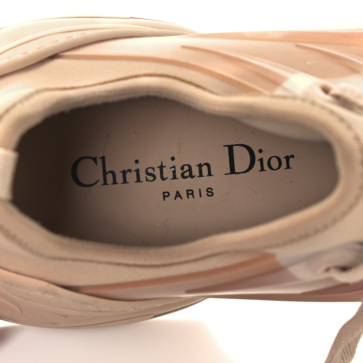 Christian Dior Neoprene Rubber Womens D-Connect Sneakers 38 Nude 9 of 10