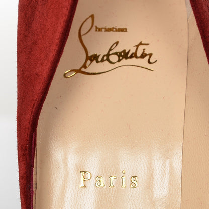 Christian Louboutin Suede Victorina 100 Pumps 39 Carmin 7 of 7