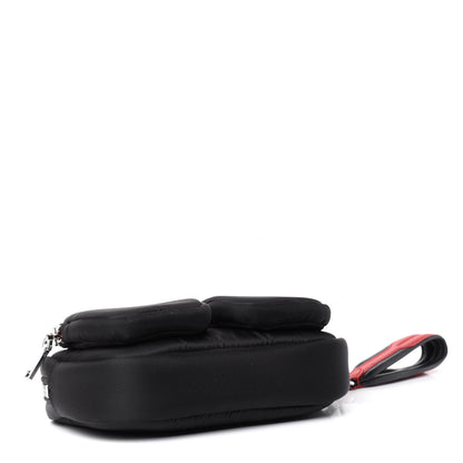 Prada Tessuto Nylon Double Pocket Wristlet Pouch Black Fuoco 4 of 6