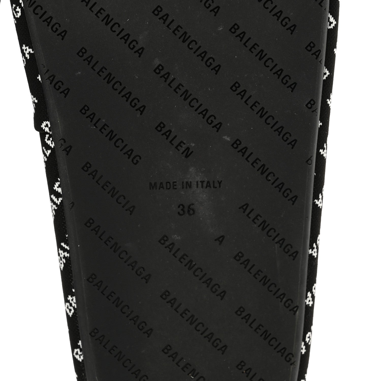 Balenciaga Jacquard Allover Logo Rise Platform Sandals 36 Black White 6 of 8