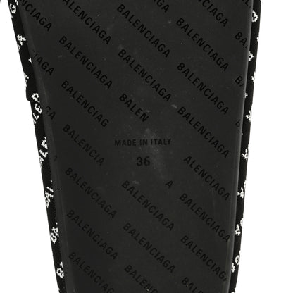 Balenciaga Jacquard Allover Logo Rise Platform Sandals 36 Black White 6 of 8