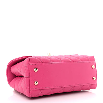 Chanel Caviar Quilted Mini Coco Handle Flap Rose 4 of 11