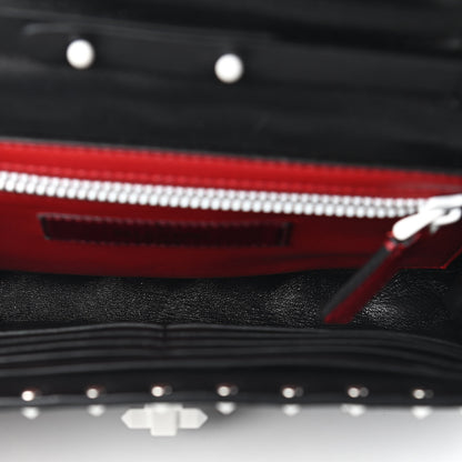Valentino Garavani Lambskin Free Rockstud Spike Wallet On Chain Black 5 of 7