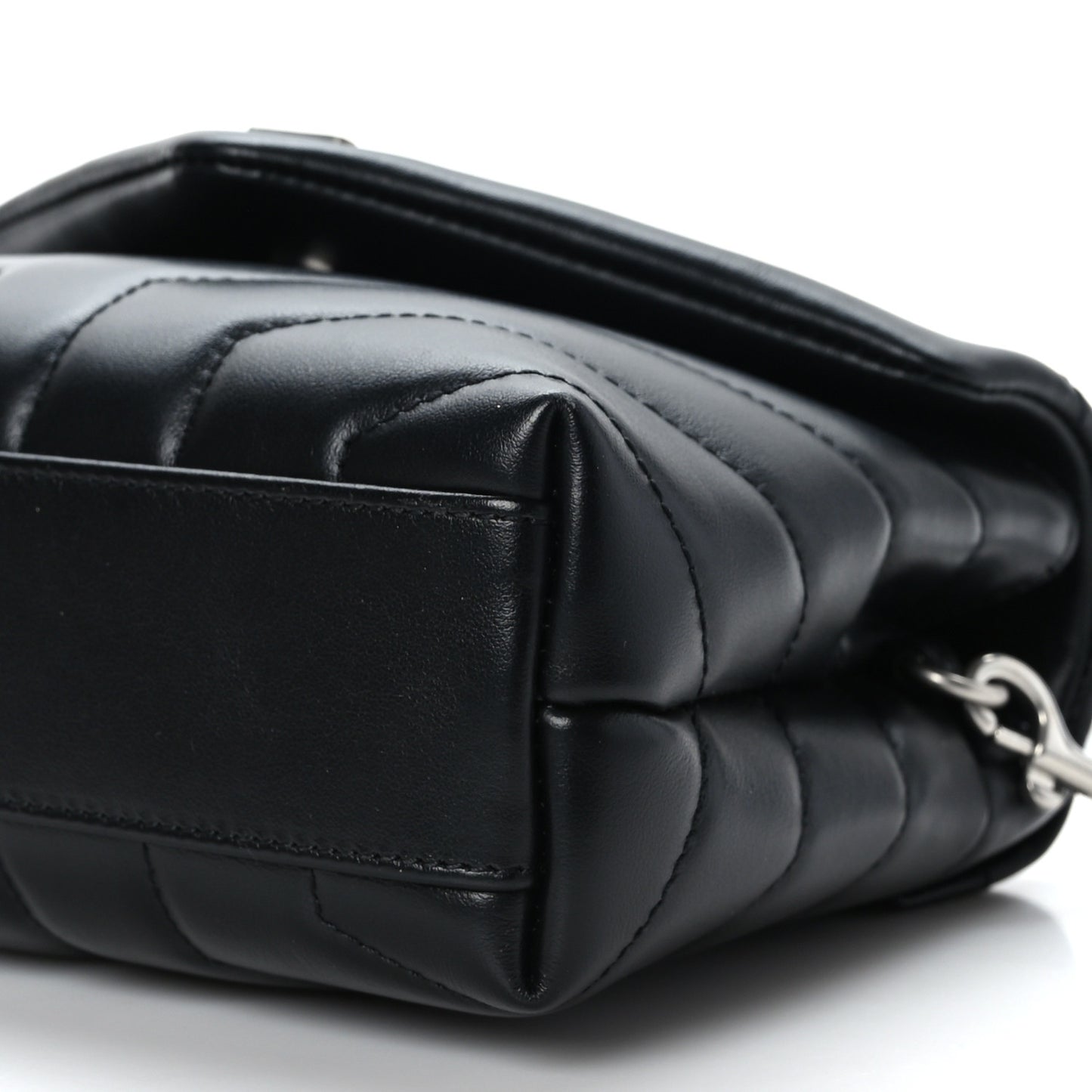 Calfskin Y Quilted Monogram Toy Loulou Crossbody Bag Black