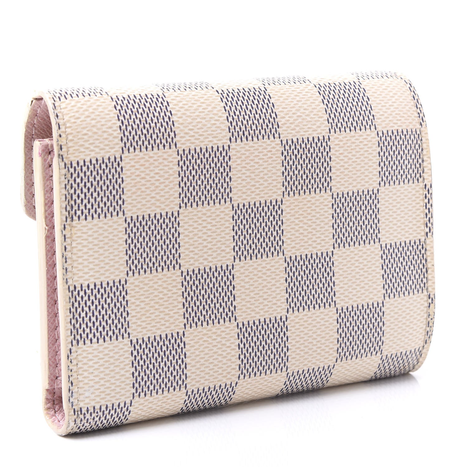 Louis Vuitton Damier Azur Victorine Wallet Rose Ballerine 2 of 9