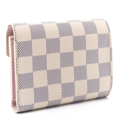Louis Vuitton Damier Azur Victorine Wallet Rose Ballerine 2 of 9
