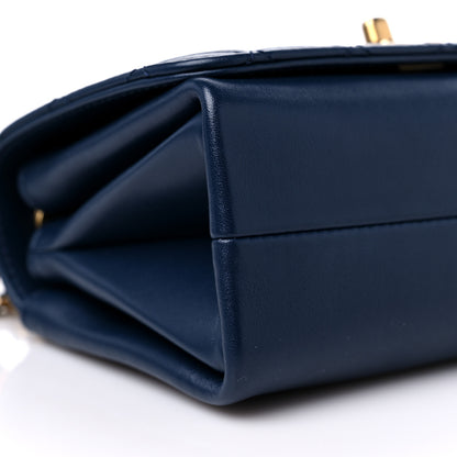 Chanel Calfskin Quilted Pearl Jewel Chain Flap Navy 8 of 10