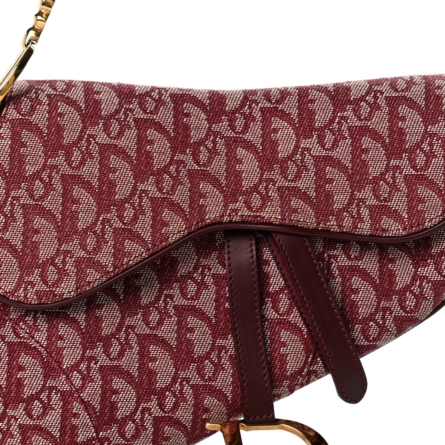 Christian Dior Monogram Saddle Bag Burgundy 7 of 12