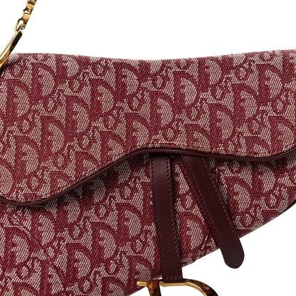 Christian Dior Monogram Saddle Bag Burgundy 7 of 12