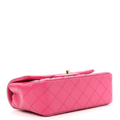 Chanel Lambskin Quilted Mini Rectangular Flap Fuchsia 4 of 9