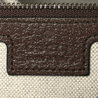 Gucci GG Supreme Monogram Textured Dollar Calfskin Web Ophidia Wristlet Shoulder Bag Beige Ebony New Acero 6 of 10