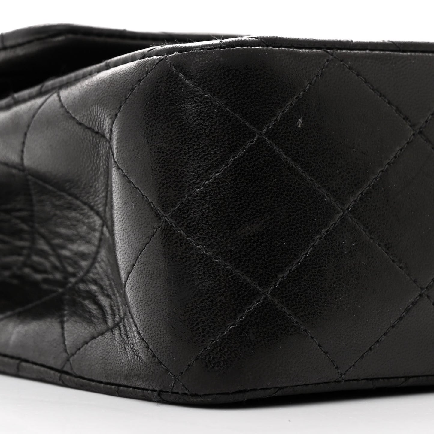 Lambskin Quilted Medium Double Flap Black