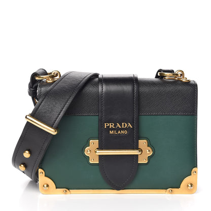 Prada City Calf Saffiano Cahier Bag Biliardo Black 1 of 8