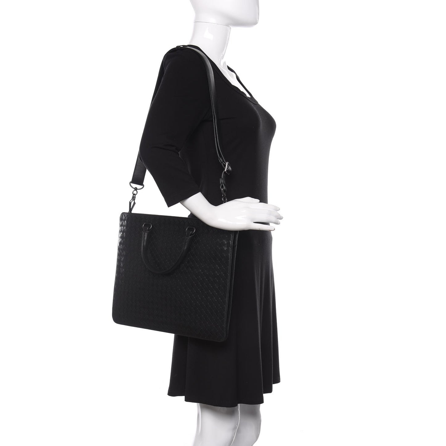 Intrecciato Briefcase Black