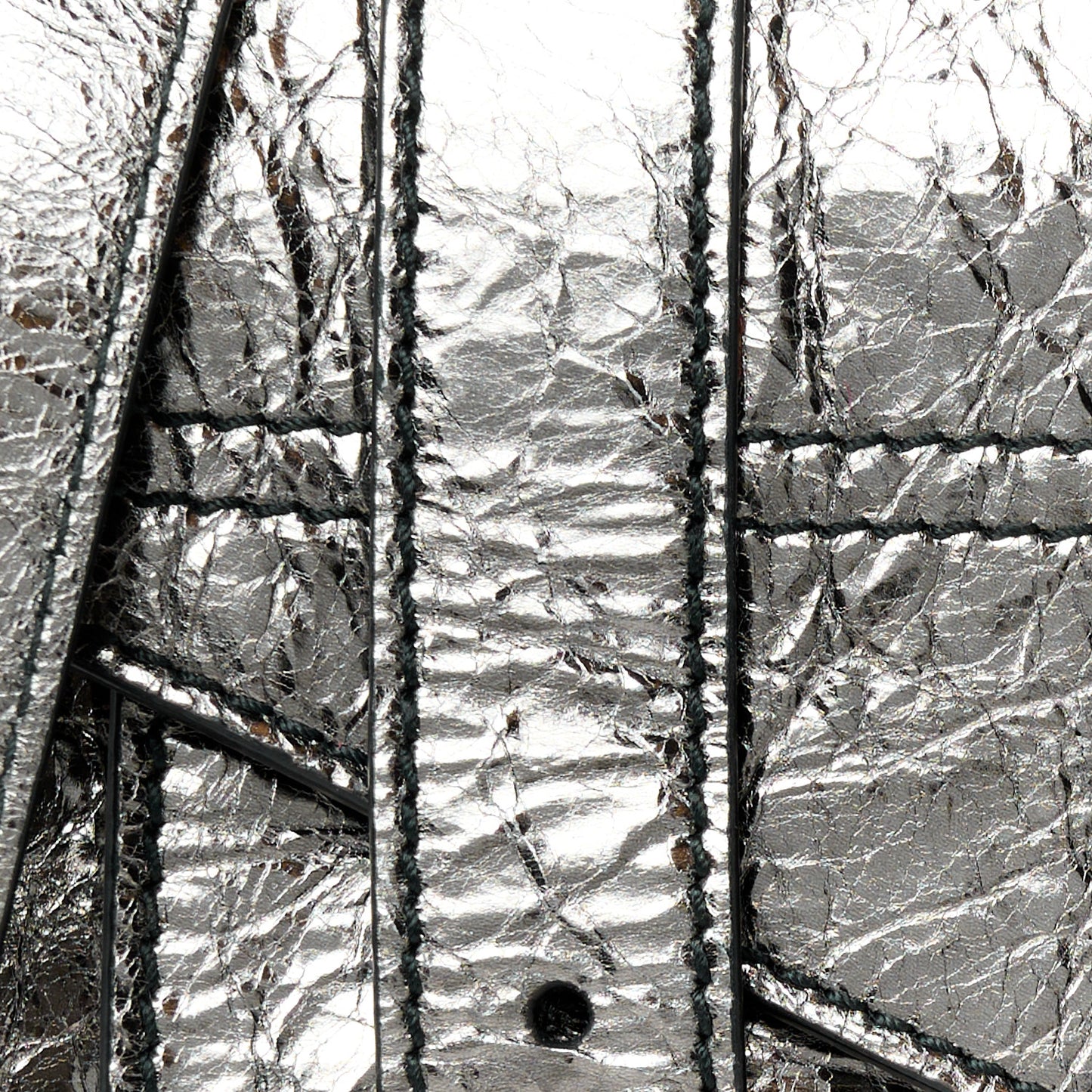 Metallic Lambskin Tiny PS1 Satchel Silver