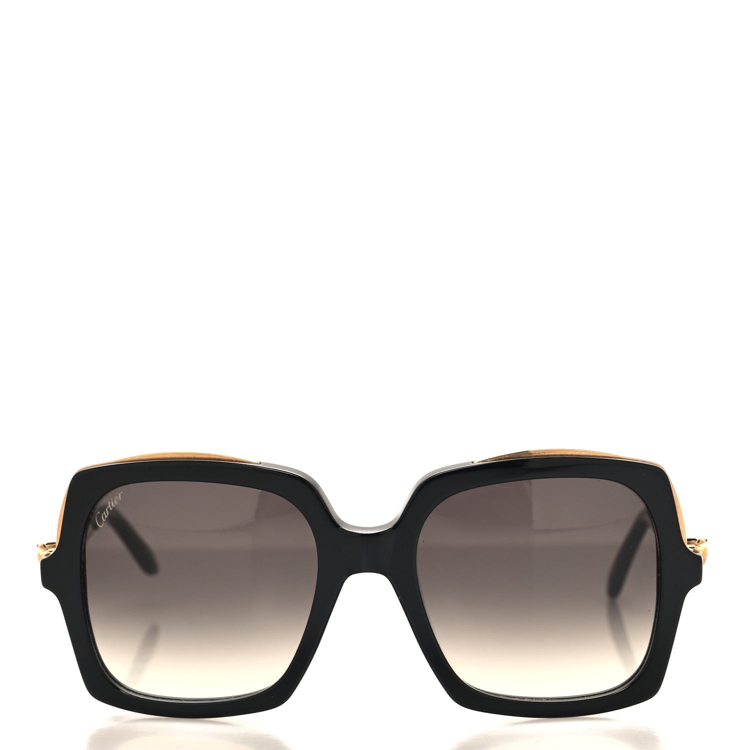 Cartier Metal Panthère de Cartier Square Sunglasses Black Black 2 of 6