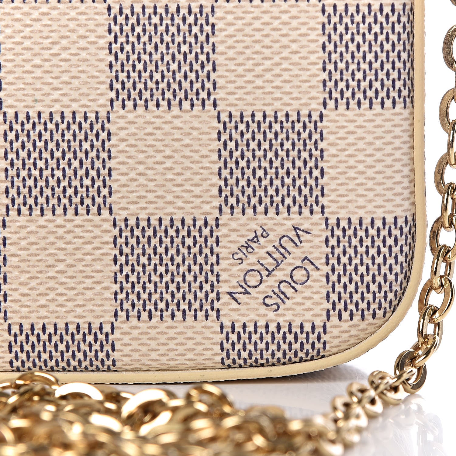 Louis Vuitton Damier Azur Pochette Felicie Chain Wallet Rose Ballerine 13 of 14