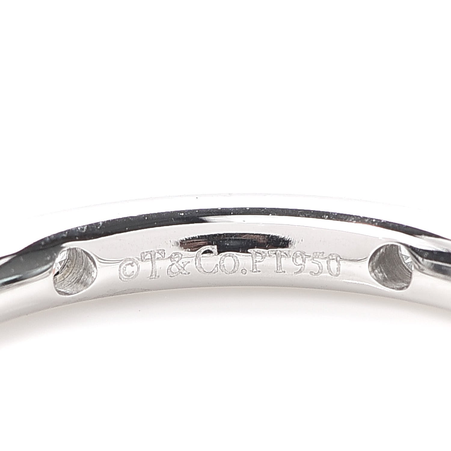 Tiffany Platinum Diamond Bezet Band Ring 53 6.5 4 of 5