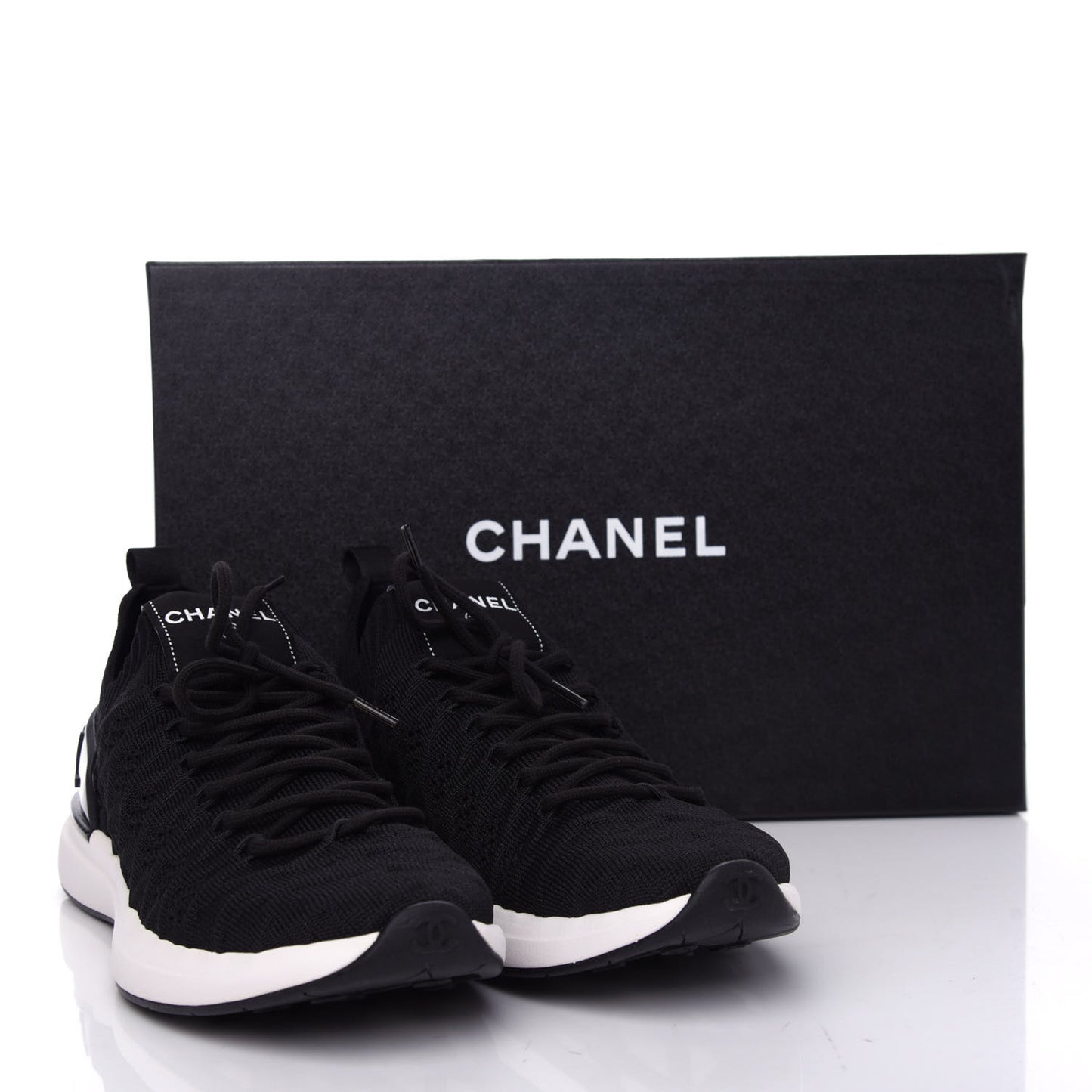 Fabric Logo Sneakers 38 Black