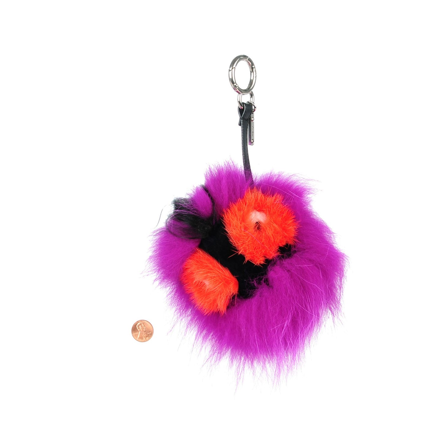 Fox Mink Goat Fur Oret Monster Bag Bug Charm Orchid Black