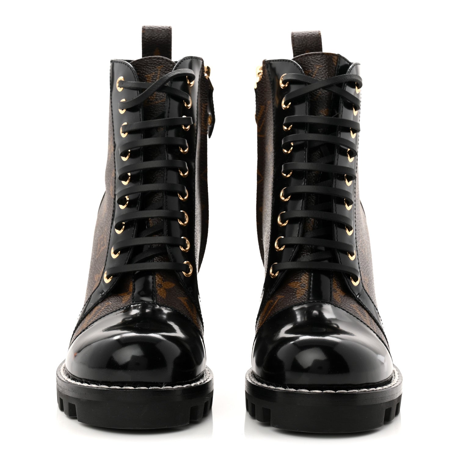 Louis Vuitton Patent Calfskin Monogram Star Trail Ankle Boots 37 Black 3 of 9