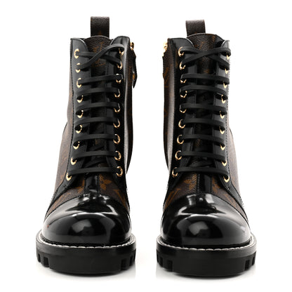 Louis Vuitton Patent Calfskin Monogram Star Trail Ankle Boots 37 Black 3 of 9