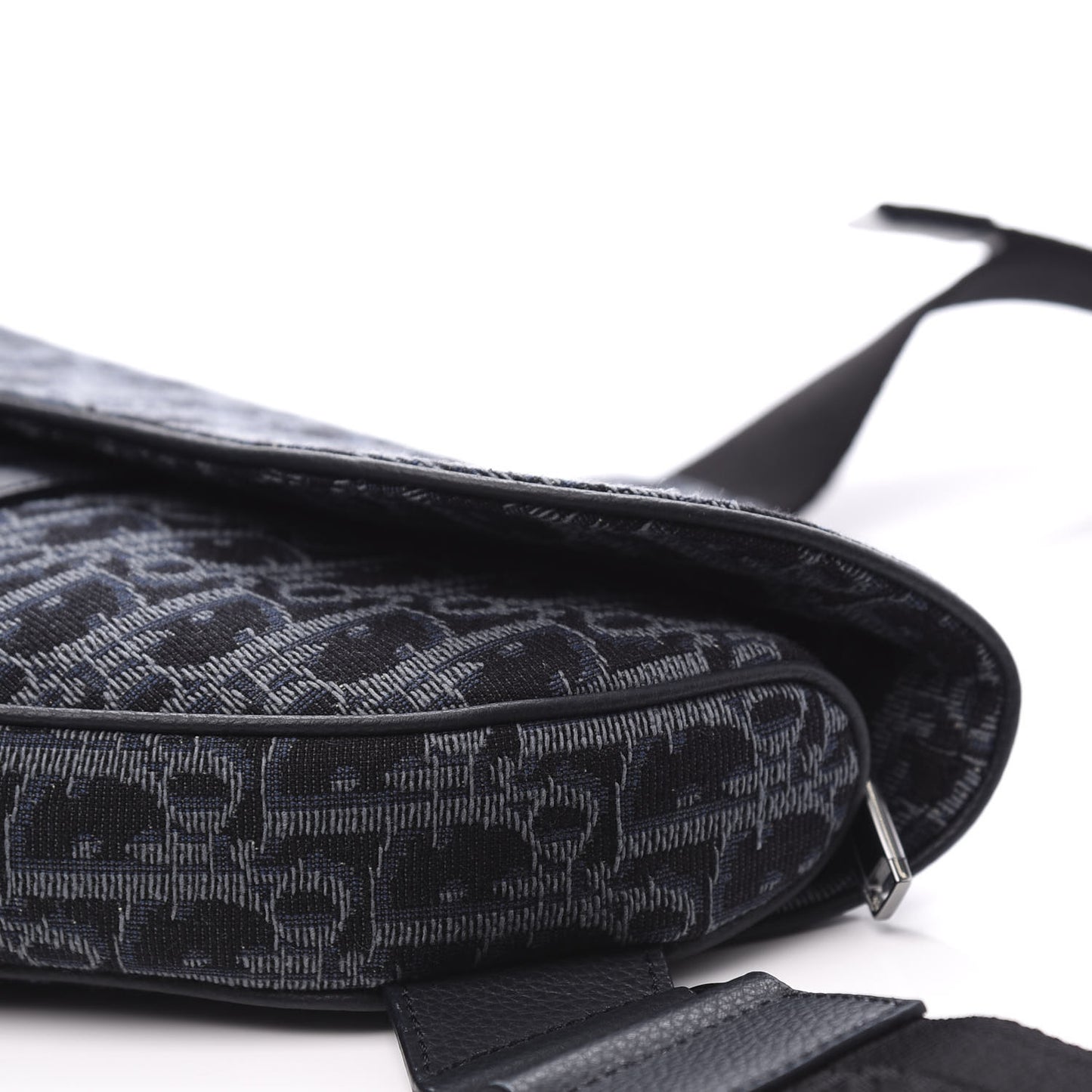 Oblique Mens Saddle Bag Black Blue