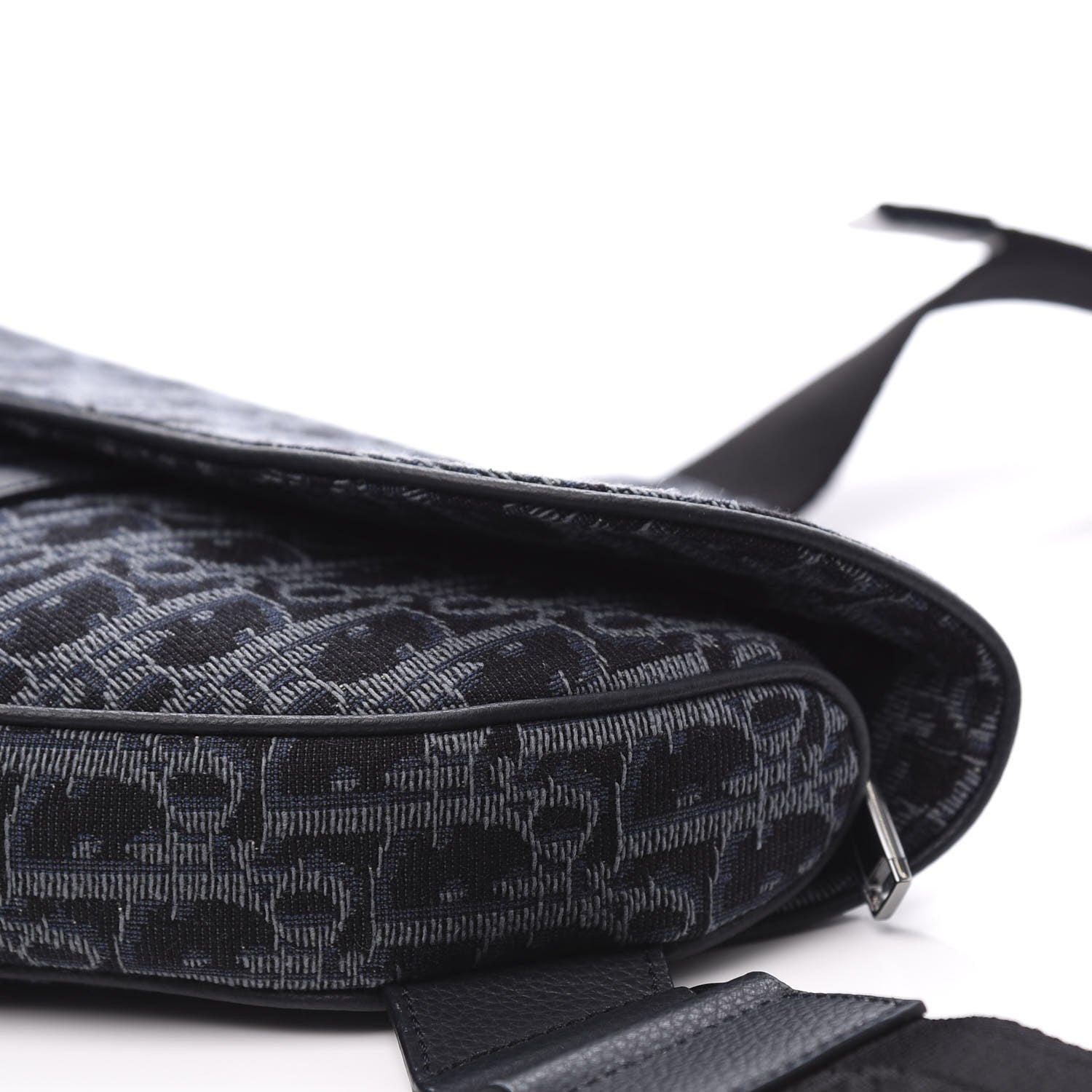 Christian Dior Oblique Mens Saddle Bag Black Blue 7 of 8