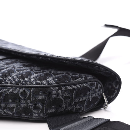 Christian Dior Oblique Mens Saddle Bag Black Blue 7 of 8