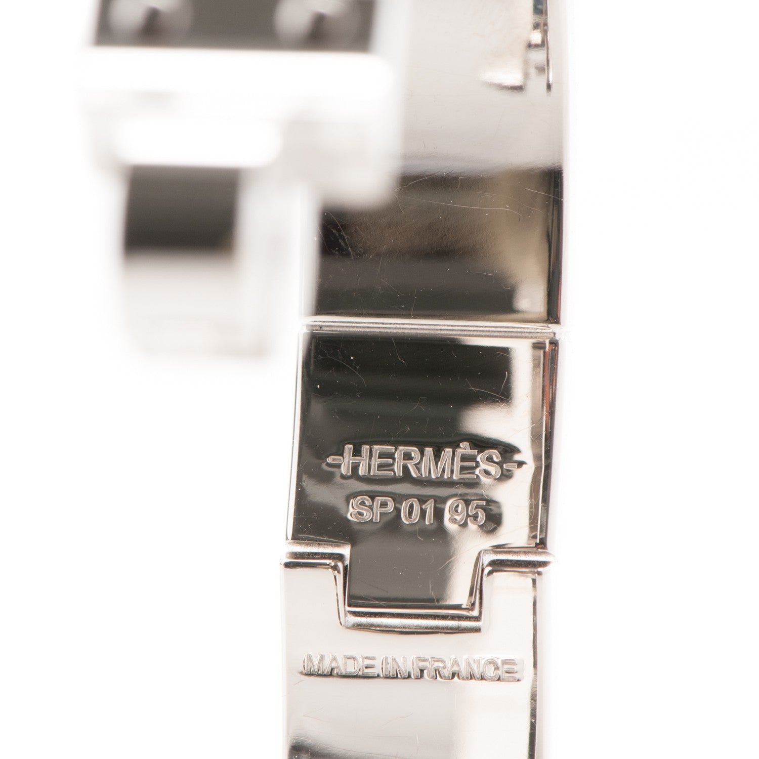 Hermes Lizard Charniere Cuir Narrow Hinged Bracelet S Ombre 6 of 6