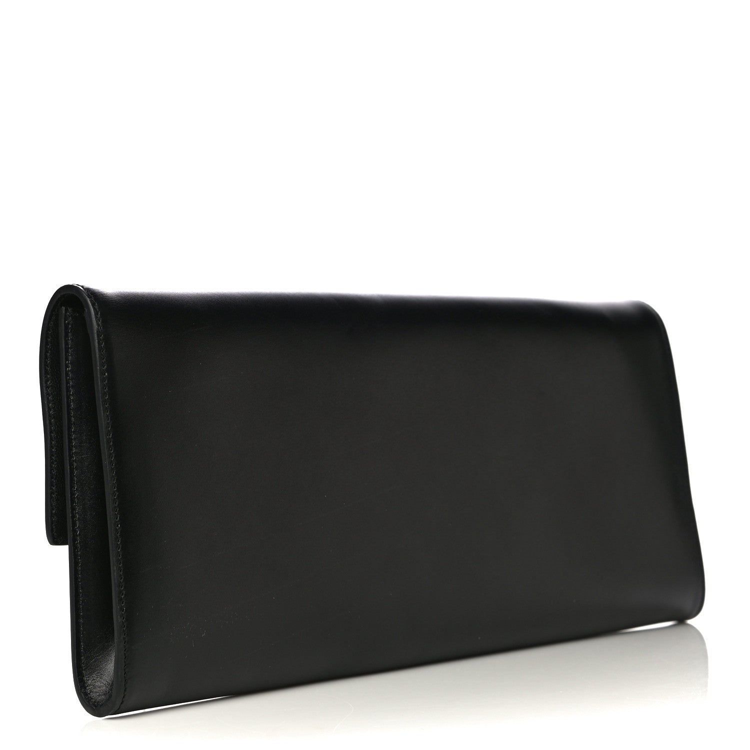 Celine Shiny Calfskin Maillon Triomphe Clutch Black 3 of 11