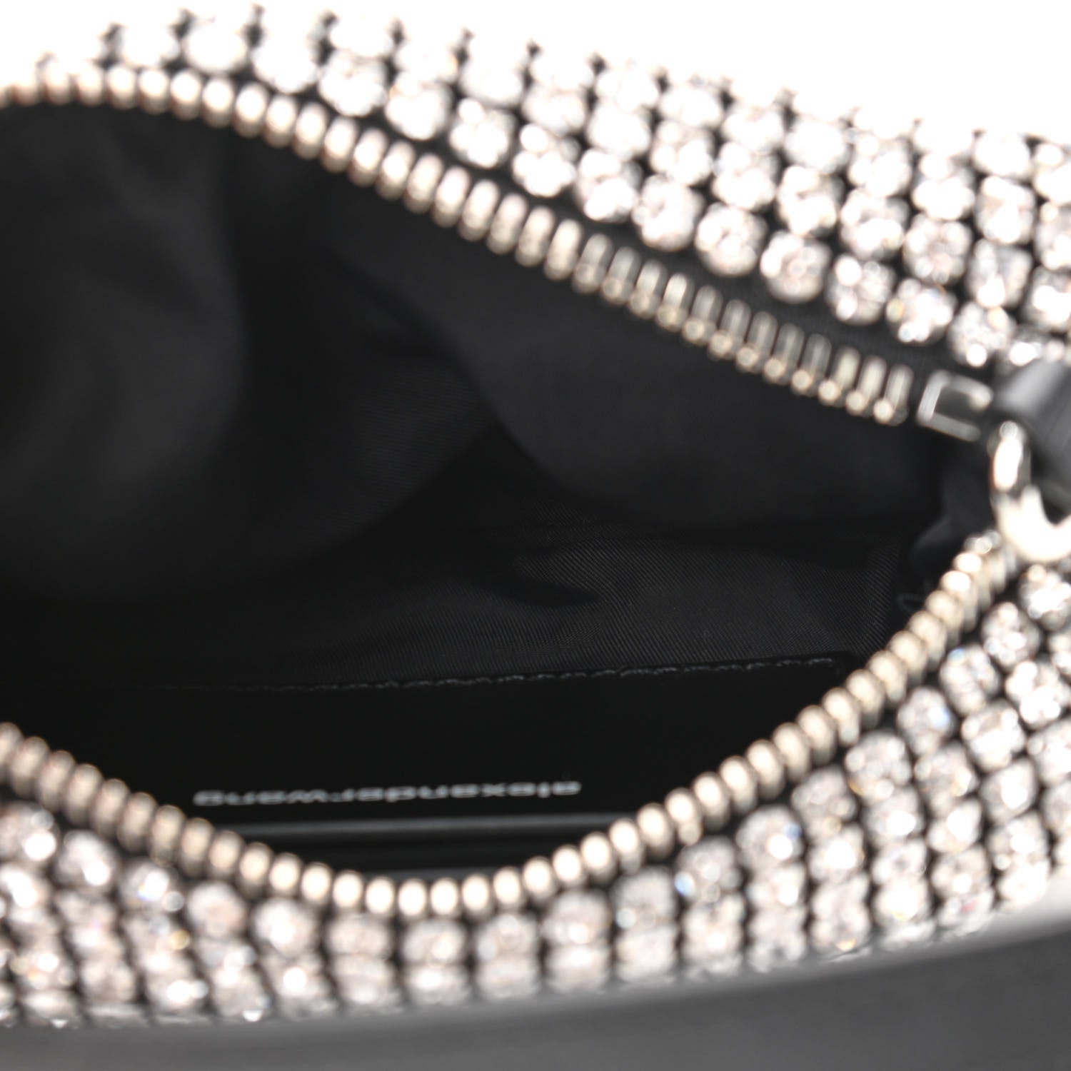 Alexander Wang Mesh Crystal Rhinestone Mini Heiress Pouch Black Silver 5 of 9