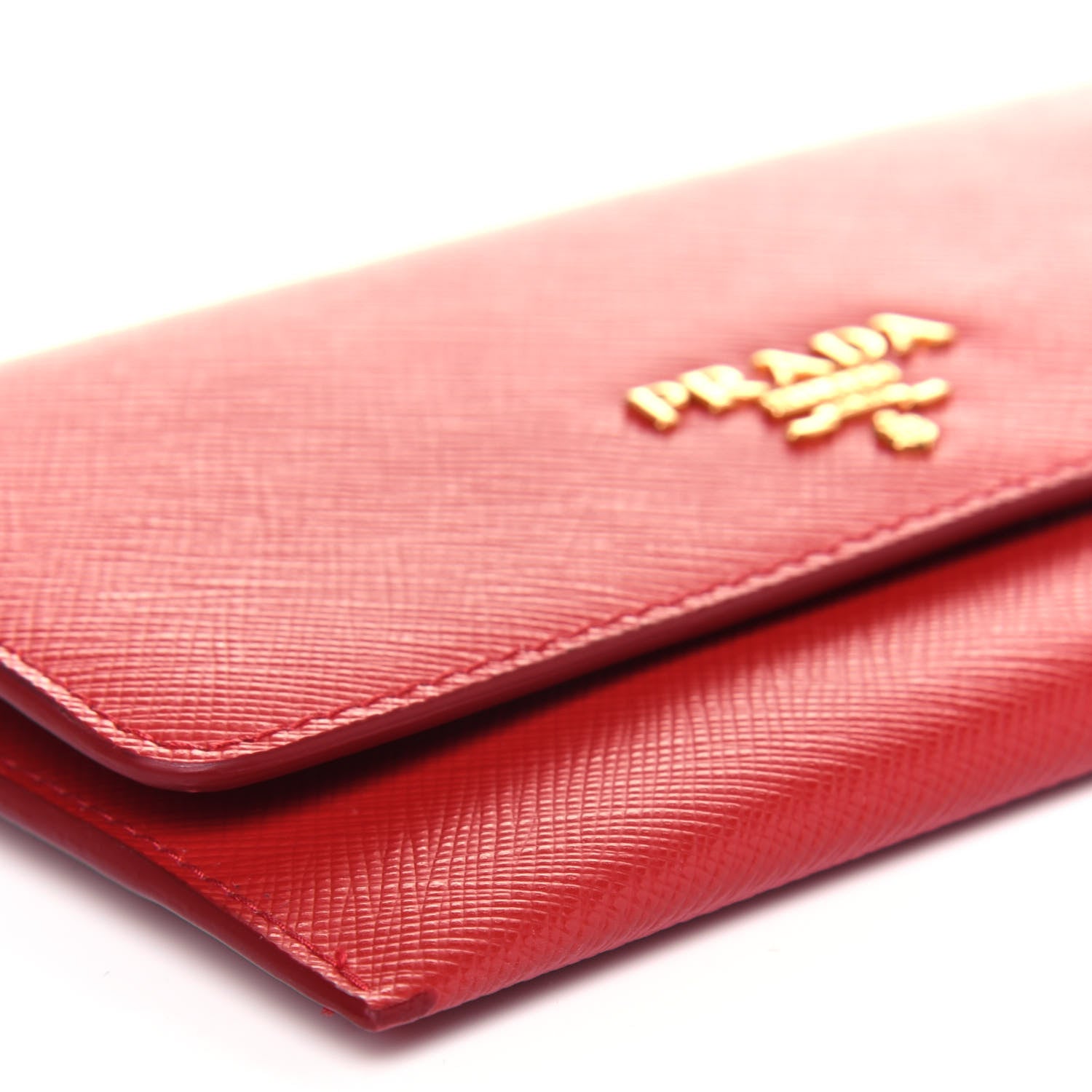 Prada Saffiano Metal Business Card Holder Fuoco 8 of 11